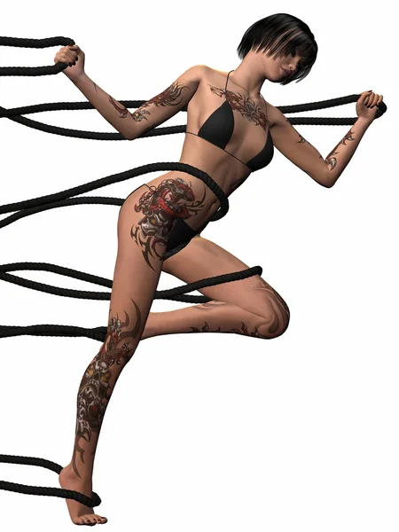 Sexy Rope Dance — Stock Photo, Image