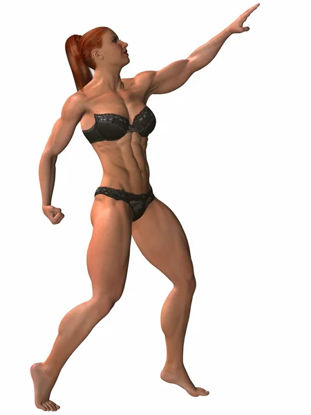 Vrouwelijke bodybuilder pose — Stockfoto