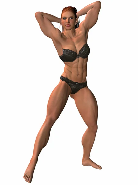 Bodybuilderin posiert — Stockfoto