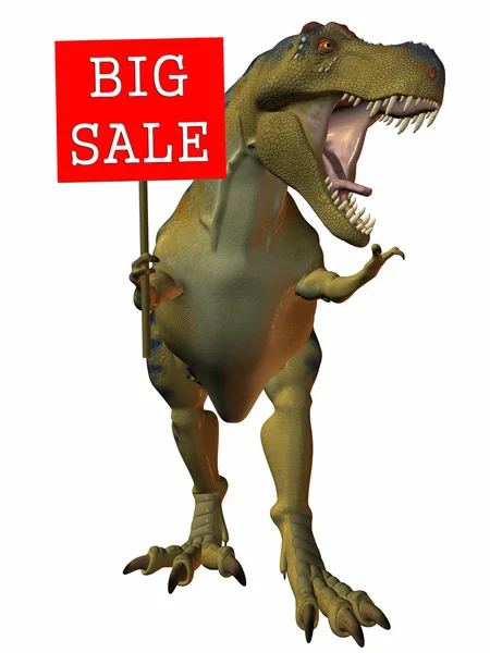 3D Figur mit Verkaufsschild — Stockfoto