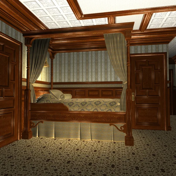 Luxury Stateroom em um antigo navio de luxo — Fotografia de Stock