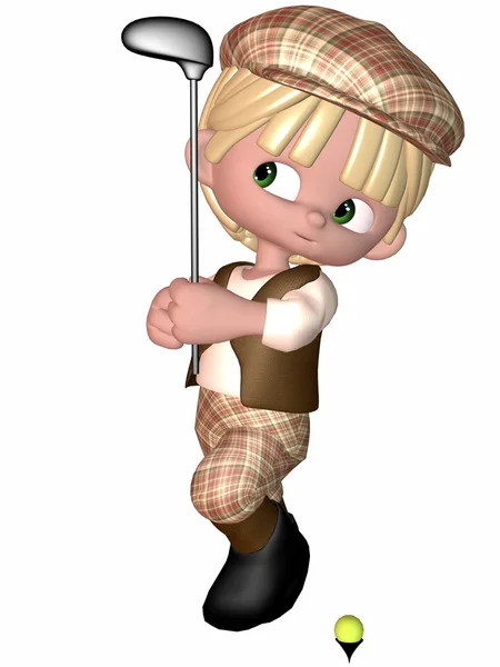 Маленький гольфист - Toon Figure — стоковое фото