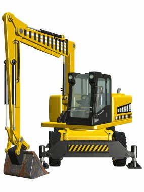 Wheel Excavator clipart