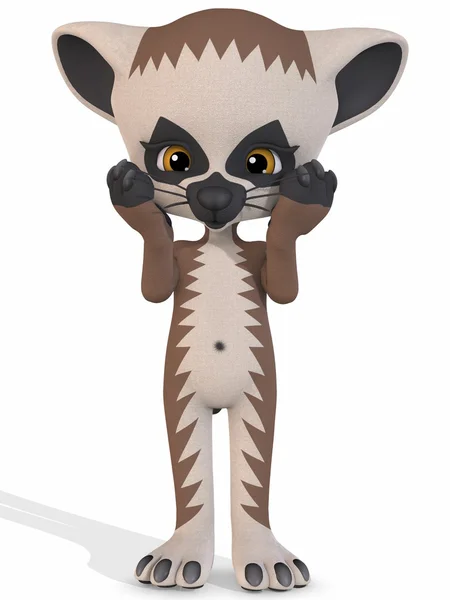 Carino Lemur Figura Toon — Foto Stock