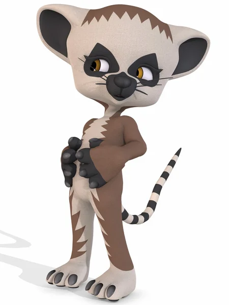 Ładny lemur - toon rysunek — Zdjęcie stockowe