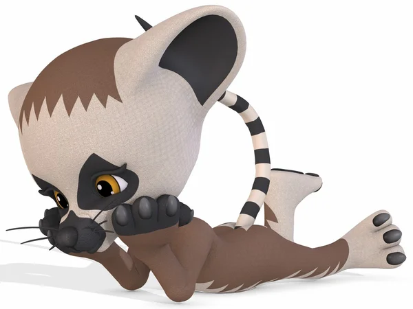 Ładny lemur - toon rysunek — Zdjęcie stockowe
