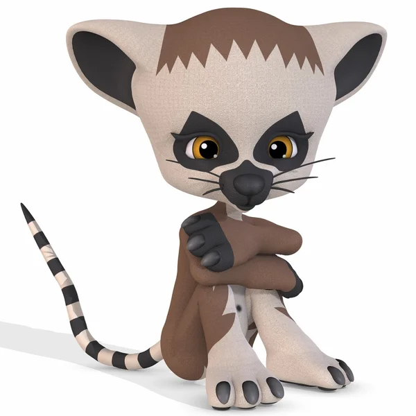 Carino Lemur Figura Toon — Foto Stock