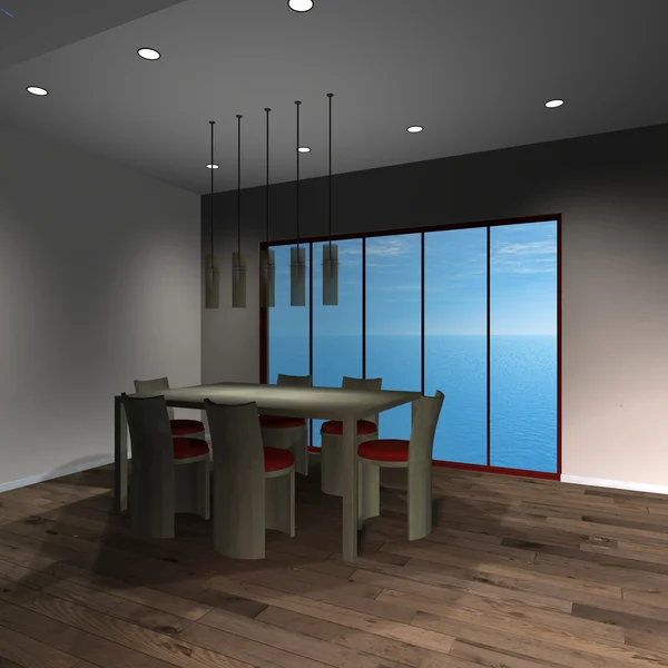 Moderna casa-sala de jantar — Fotografia de Stock
