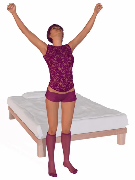 Slapengaan - mooie vrouwen op het bed — Stockfoto