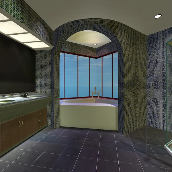 Moderne huis-master badkamer — Stockfoto