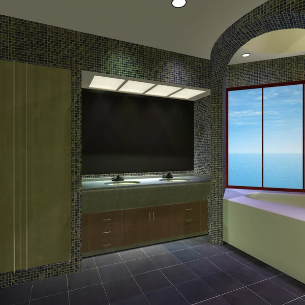 Moderna casa-baño principal — Foto de Stock