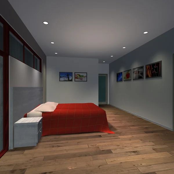 Casa moderna-dormitorio principal — Foto de Stock