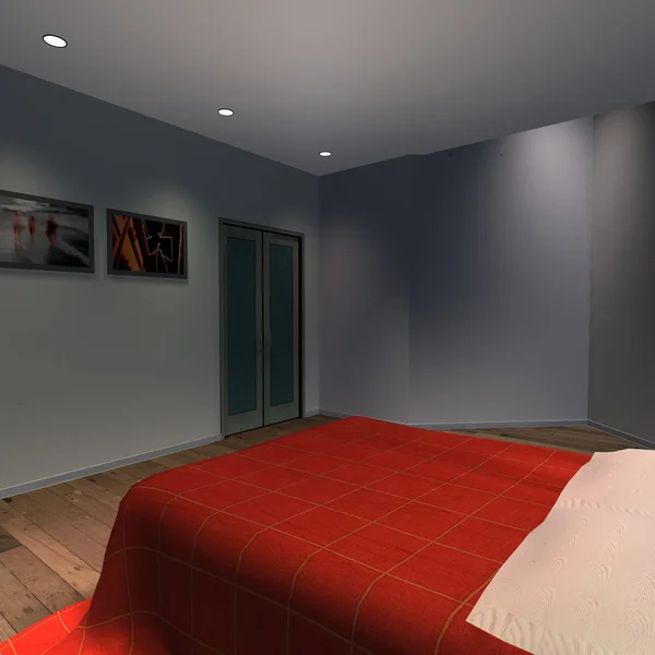 Modernes Haus-Master-Schlafzimmer — Stockfoto