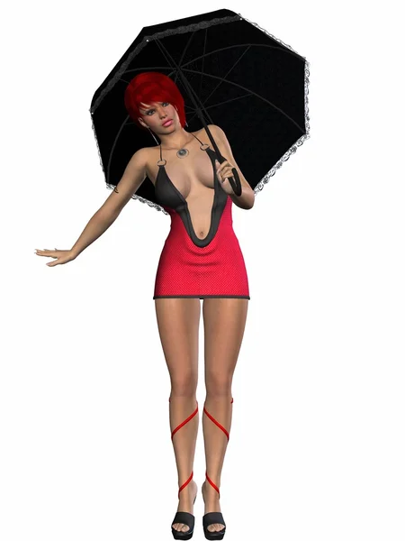 Yağmurlu bir gün - şemsiye ile güzellik — Stok fotoğraf