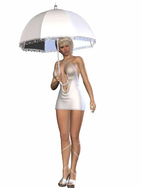 Día lluvioso - Belleza con paraguas — Foto de Stock