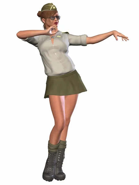 Army Pinup Girl — Stock Photo, Image