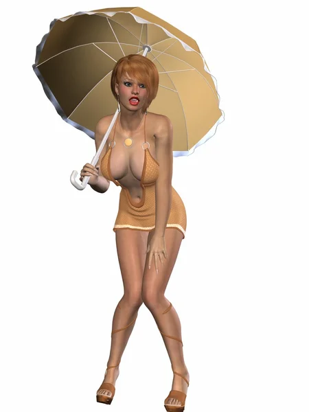Día lluvioso - Belleza con paraguas —  Fotos de Stock
