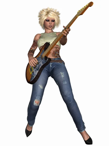 stock image Popstar with Guitar