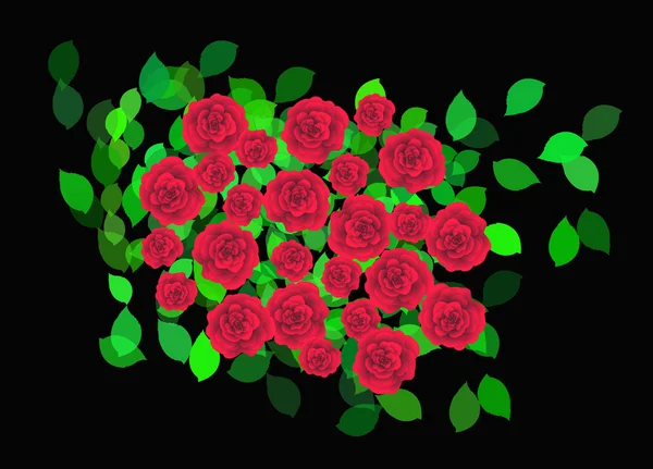 Kırmızı güller — Stok Vektör