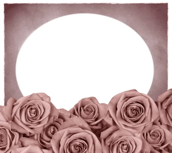 Вінтажна рамка з трояндами — стокове фото