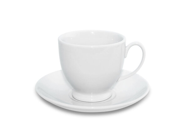 Porcelain tea cup isolated on a white background