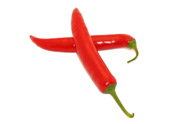 2 czerwone papryki chili — Zdjęcie stockowe