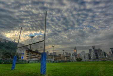 Rugby goalposts HDR