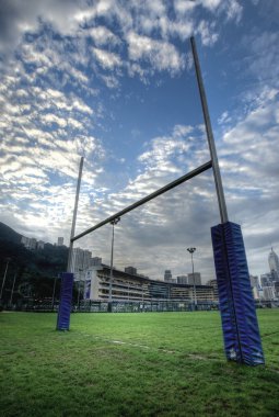 Rugby goalposts HDR