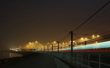 Railway at night clipart