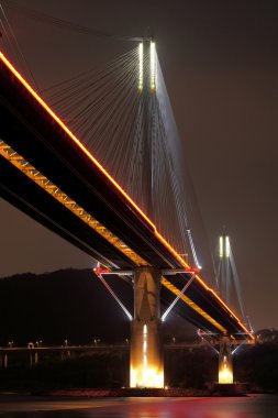 Ting Kau Bridge at night, in Hong Kong clipart