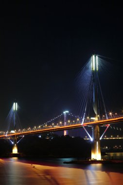 hong Kong, gece, Ting kau Köprüsü