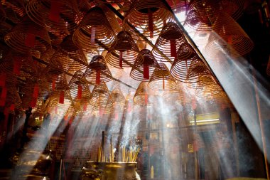 Incense and crepuscular rays clipart