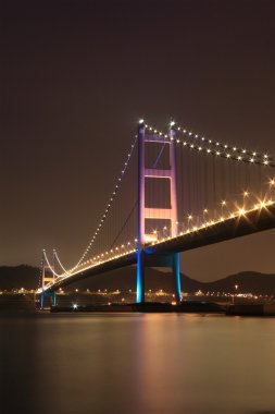 Tsing Ma Bridge night view clipart