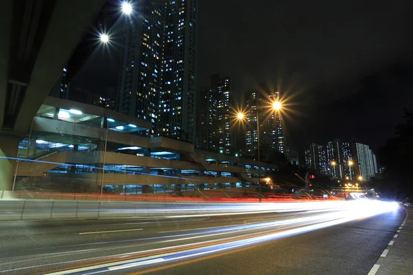 Traffic through downtown in Hong kong — Stock Photo, Image