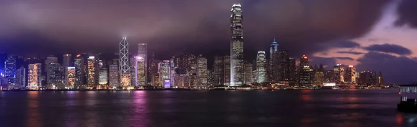 Hong Kong en el panorama nocturno — Foto de Stock