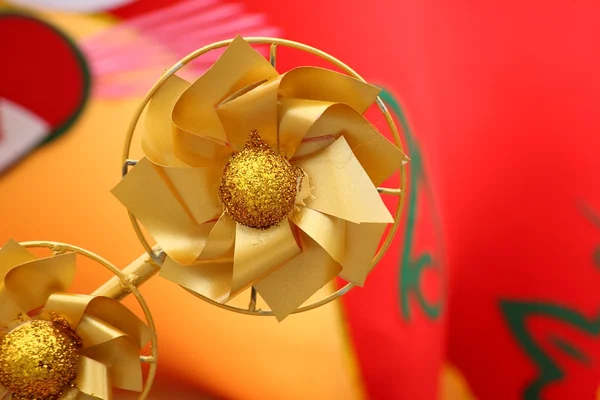 Čínský Nový rok scénu, zlatý větrný mlýn — Stock fotografie