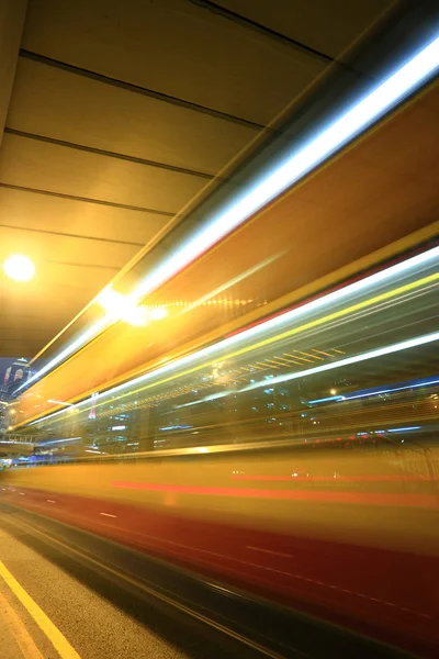 Fast moving bus at night — Stock Photo, Image