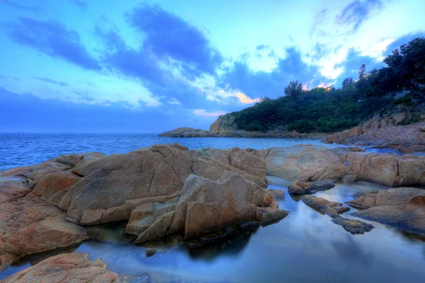Solnedgång tiden på kusten, cheung chau, ho — Stockfoto