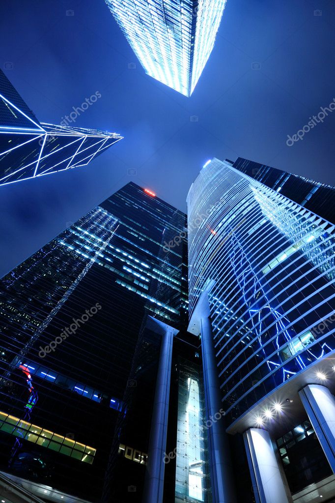 Business buildings at night — Stock Photo © leungchopan #2784583