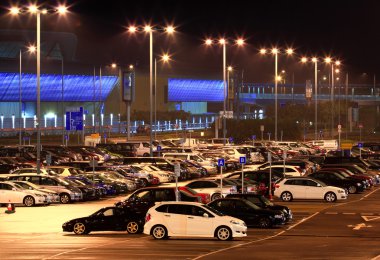 Car park at night clipart