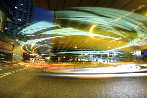 การเคลื่อนไหวของรถยนต์เบลอในฮ่องกง — ภาพถ่ายสต็อก