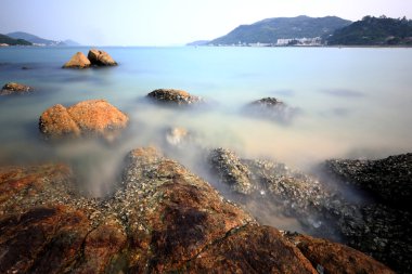 Coast with rock in Hong Kong clipart