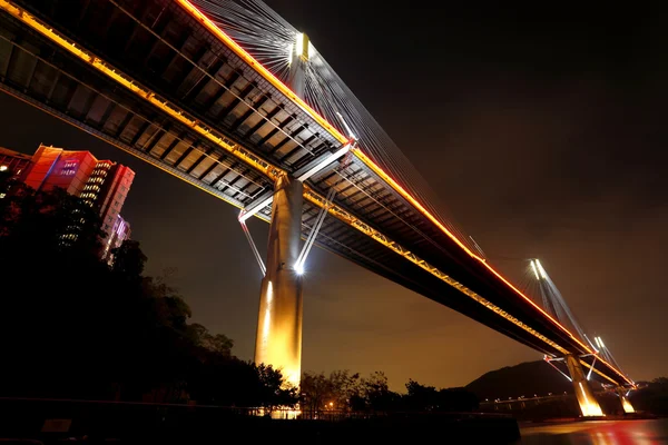 Noite de Hong Kong, Ponte Ting Kau — Fotografia de Stock