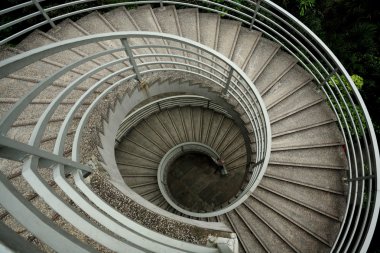 Spiraling stairs , low saturation