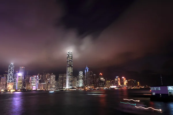 Πόλη τη νύχτα, Χονγκ Κονγκ — Φωτογραφία Αρχείου