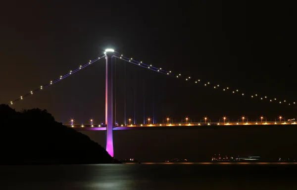 Hong kong, tsing ma bridge éjjel — Stock Fotó