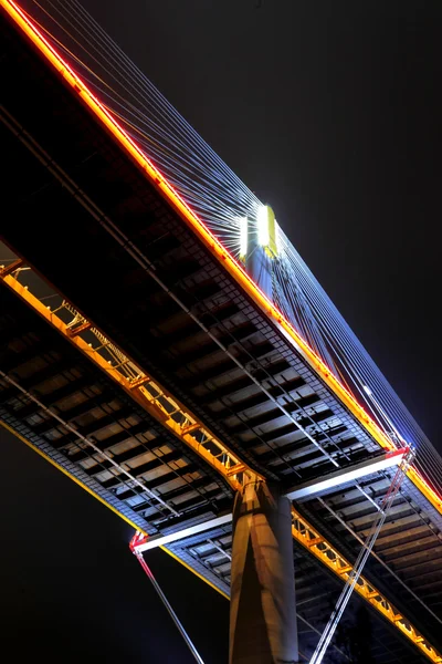 Hong Kong night, Ting Kau Bridge — Stock Photo, Image