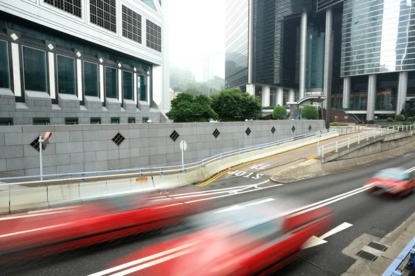 Desfoque de táxi em Hong Kong — Fotografia de Stock