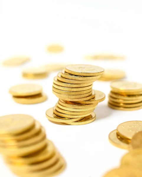 Münzen in Goldfarbe — Stockfoto