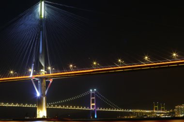Bridges in Hong Kong at night clipart